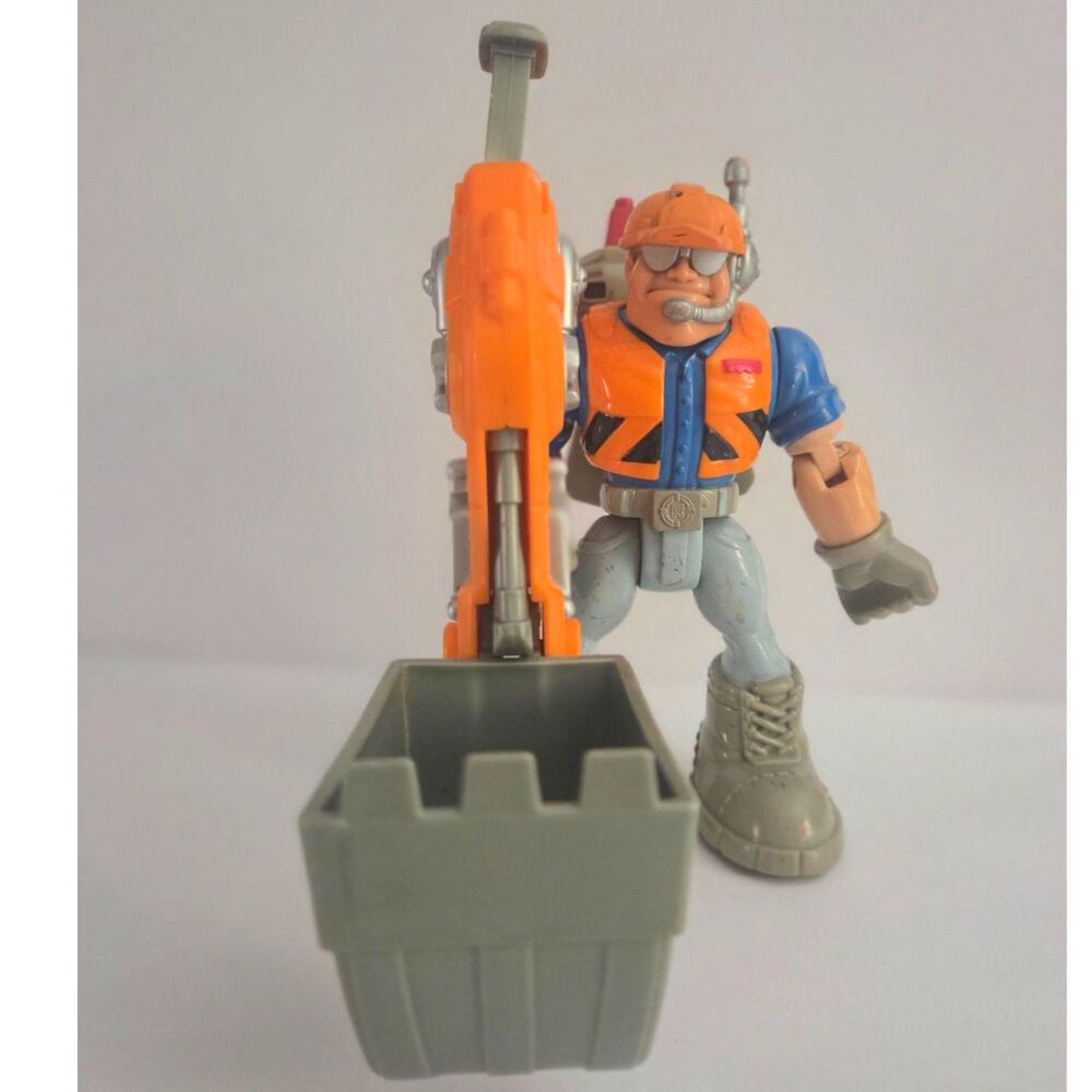 Vintage Mattel  Fisher Price, Rescue Heroes Construction Worker  - Tool incl.